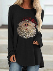 Christmas Santa Claus Jewel Art A Line T Shirt