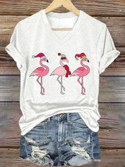 Christmas Flamingo Long Sleeve T-Shirt