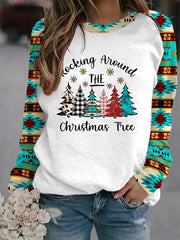 Rocking Around The Christmas Tree Print Sweatshirt