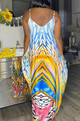 Allover Print Pocket Design Cami Maxi Dress