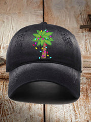 Vintage Christmas Palm Tree Printed Baseball Cap