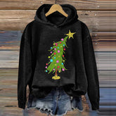 Christmas Tree Print Long Sleeve Casual Hoodie