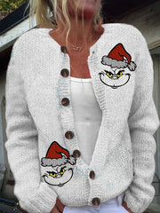 Casual Vintage Knitted Christmas Cardigan