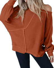 Exposed Seam Dolman Sleeve Top