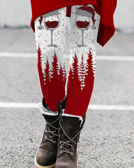 Christmas Tree Wine Glass Leggings