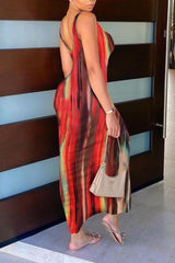 Allover Print Split Thigh Tank Dress