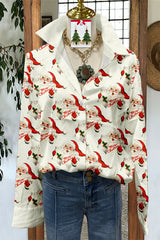 Classic Christmas Santa Print Shirt