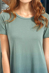 Ombre Ruffle Hem Short Sleeve Dress