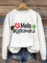 Hawaiian Christmas Mele Kalikimaka Hibiscus Sweatshirt