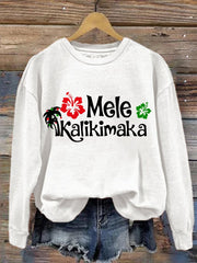 Hawaiian Christmas Mele Kalikimaka Hibiscus Sweatshirt