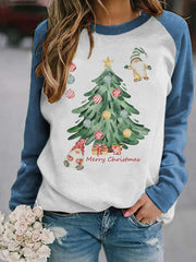 Christmas Tree Print Sweatshirt