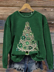Christmas Tree Art Printed Sweatshirt