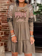 Western Have A Holly Dolly Christmas Bling Print Dress