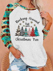 Rocking Around The Christmas Tree Print Sweatshirt