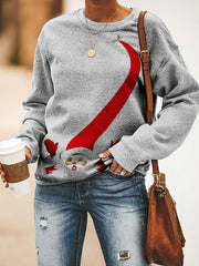 Santa Printed Crew Neck Sweatshirt