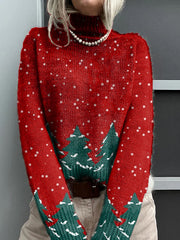 Merry Christmas Snowman Casual Knitted Sweater