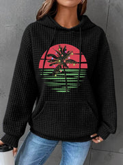 Christmas Palm Tree Print Casual Sweatshirt