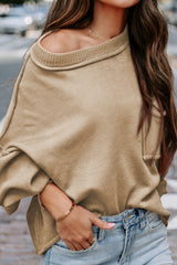 Exposed Seam Lantern Sleeve Sweater