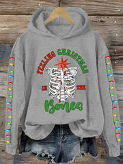 Feeling Christmas In The Bones Dead Inside But It's Christmas Print Casual Hoodie