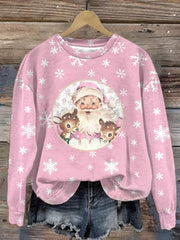Christmas Vintage Print Long Sleeve Sweatshirt
