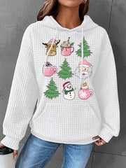 Pink Christmas Print Long Sleeve Sweatshirt