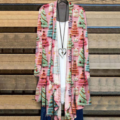 Christmas Tree Cute Cat 3D Print Cardigan