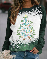 Christmas Tree Green Crew Neck Sweater