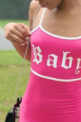 Letter Print Mini Cami Dress