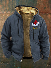 Christmas Retro Printed Christmas Plush Jacket