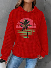 Christmas Palm Tree Print Casual Sweatshirt