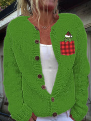 Christmas Green Monster Knit Cardigan