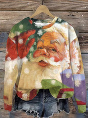 Christmas Vintage Print Long Sleeve Sweatshirt