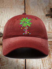 Vintage Christmas Palm Tree Printed Baseball Cap
