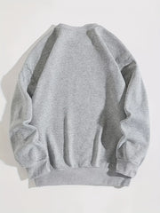 Christmas Cartoon Pink Letter Print Sweatshirt