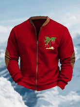 Retro Palm Tree Christmas Print Outerwear