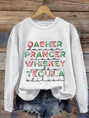 Funny Christmas Dasher Dancer Prancer Vixen Comet Cupid Donner Blitzen Rudolphr Printed Sweatshirt