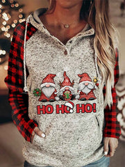 Christmas Print Long Sleeve Hoodie
