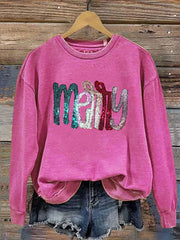 Merry Christmas Art Print Casual Sweatshirt