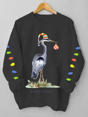 great blue heron Christmas sweatshirt