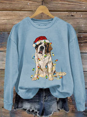 Christmas Dog Mom Print Sweatshirt