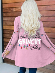 Christmas Lights Print Cardigan