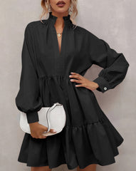 Frilled Long Sleeve Ruffle Dress