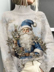 Christmas Santa Claus Casual Turtleneck Knit Top