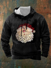 Men's Christmas Santa Claus Jewel Art Print Casual Hoodie