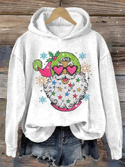Shiny Santa Print Sweatshirt