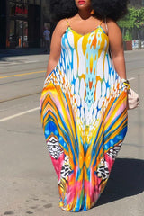 Allover Print Pocket Design Cami Maxi Dress