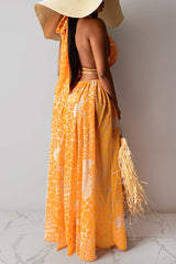 O-Ring Metallic Strap Detail Cut Out Backless Dress