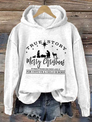 Christian Christmas True Story Lounge Hoodie
