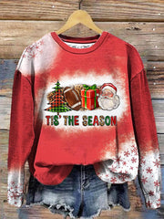 Tis The Season Christmas Football Print Sweatshirt
