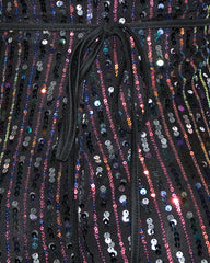 Allover Sequins Cutout Crisscross Backless Mini Dress